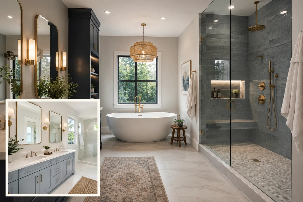 Finished North Port bathroom remodeling room layout with coordinated professional finishes