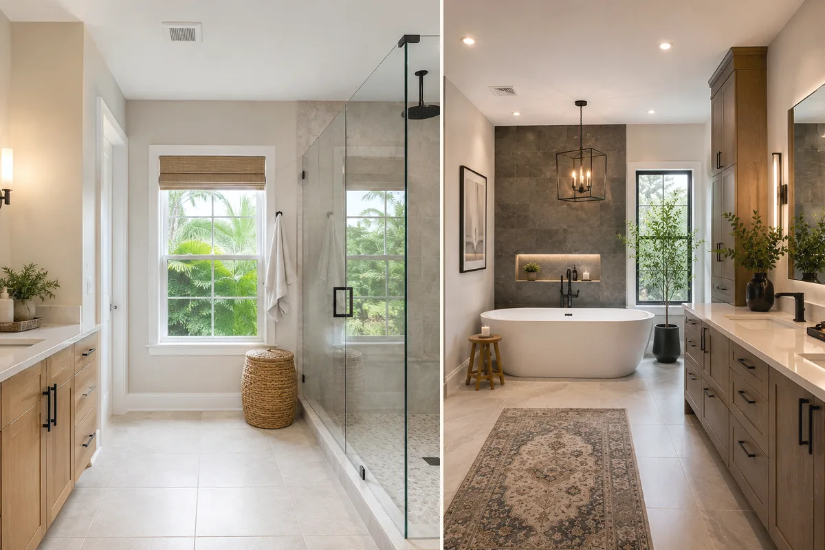 Finished Port Charlotte bathroom remodeling finish details with coordinated professional finishes
