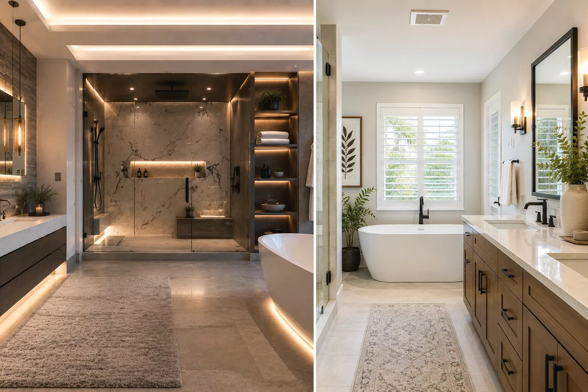 Finished Port Charlotte bathroom remodeling complete room with coordinated professional finishes
