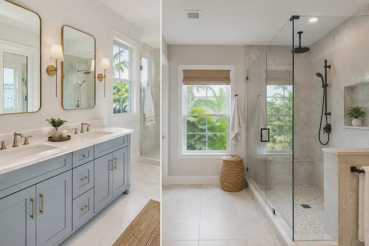 Finished Punta Gorda bathroom remodeling tile and flooring with coordinated professional finishes