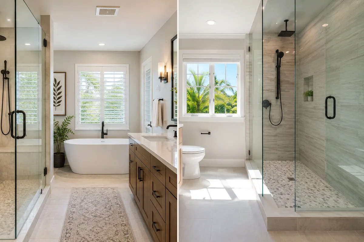 Finished Punta Gorda bathroom remodeling finish details with coordinated professional finishes