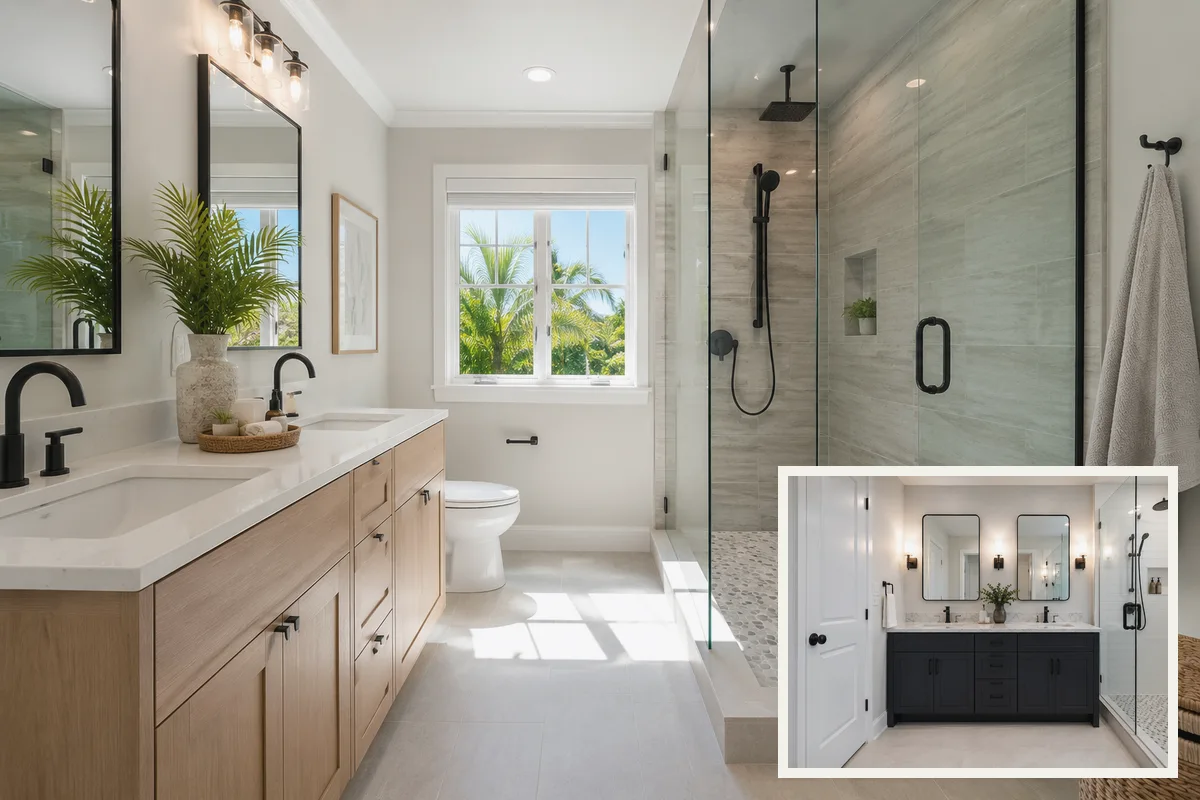 Finished Punta Gorda bathroom remodeling connected scope with coordinated professional finishes