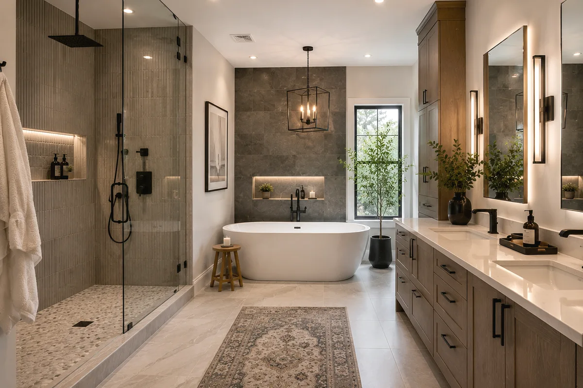 Finished Englewood bathroom remodeling complete room with coordinated professional finishes
