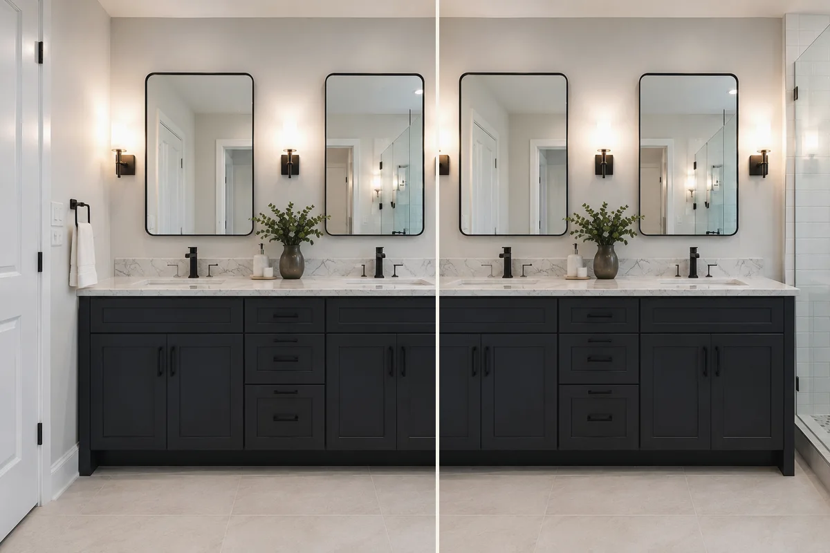 Finished Rotonda West bathroom remodeling finish details with coordinated professional finishes