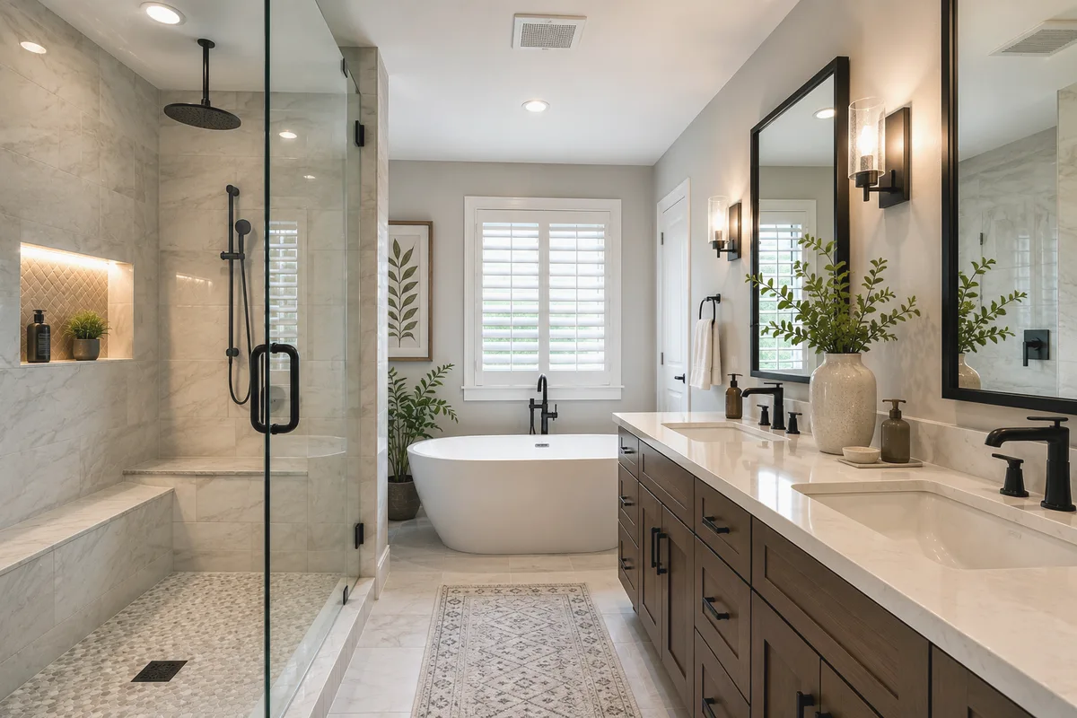 Finished Rotonda West bathroom remodeling complete room with coordinated professional finishes