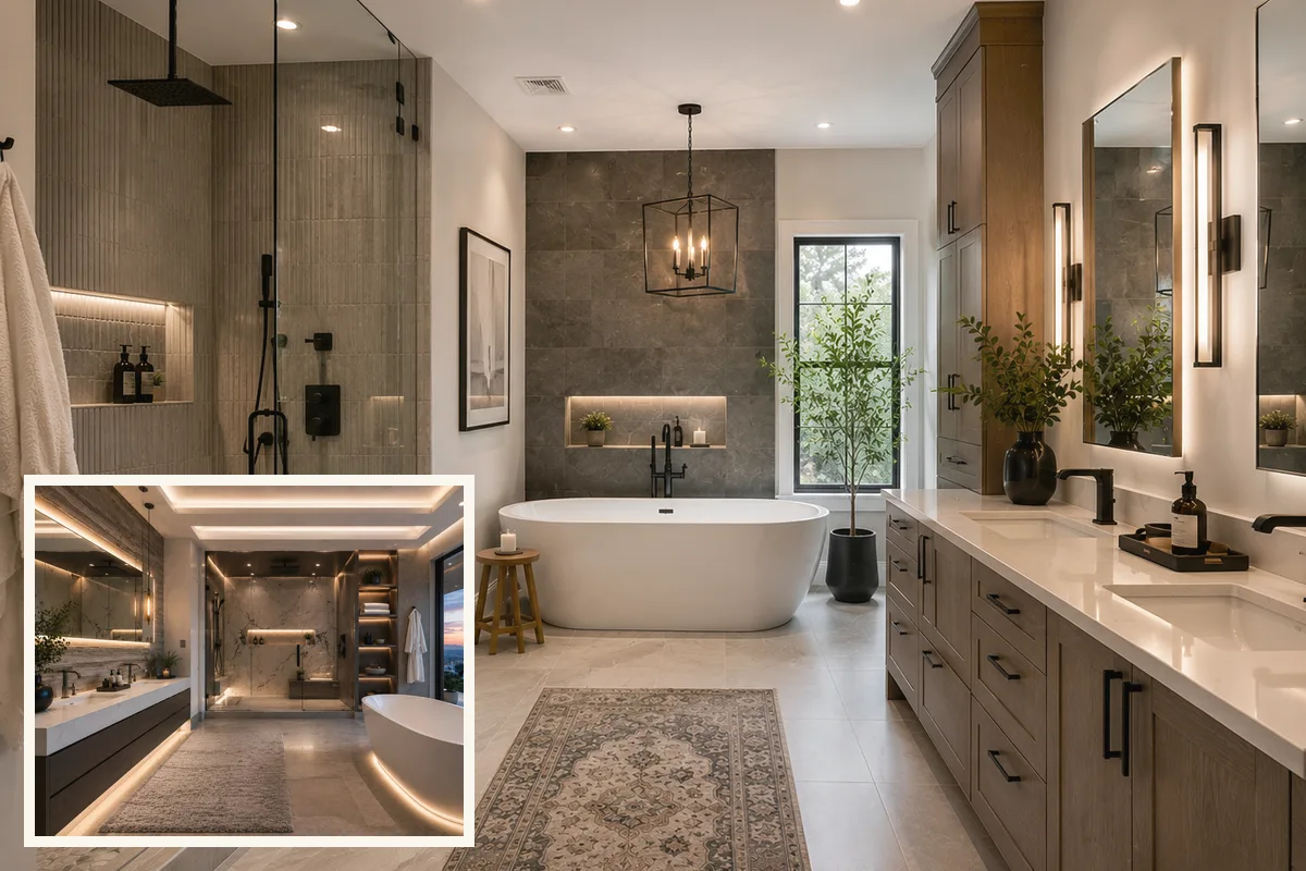 Finished Charlotte Harbor bathroom remodeling room layout with coordinated professional finishes