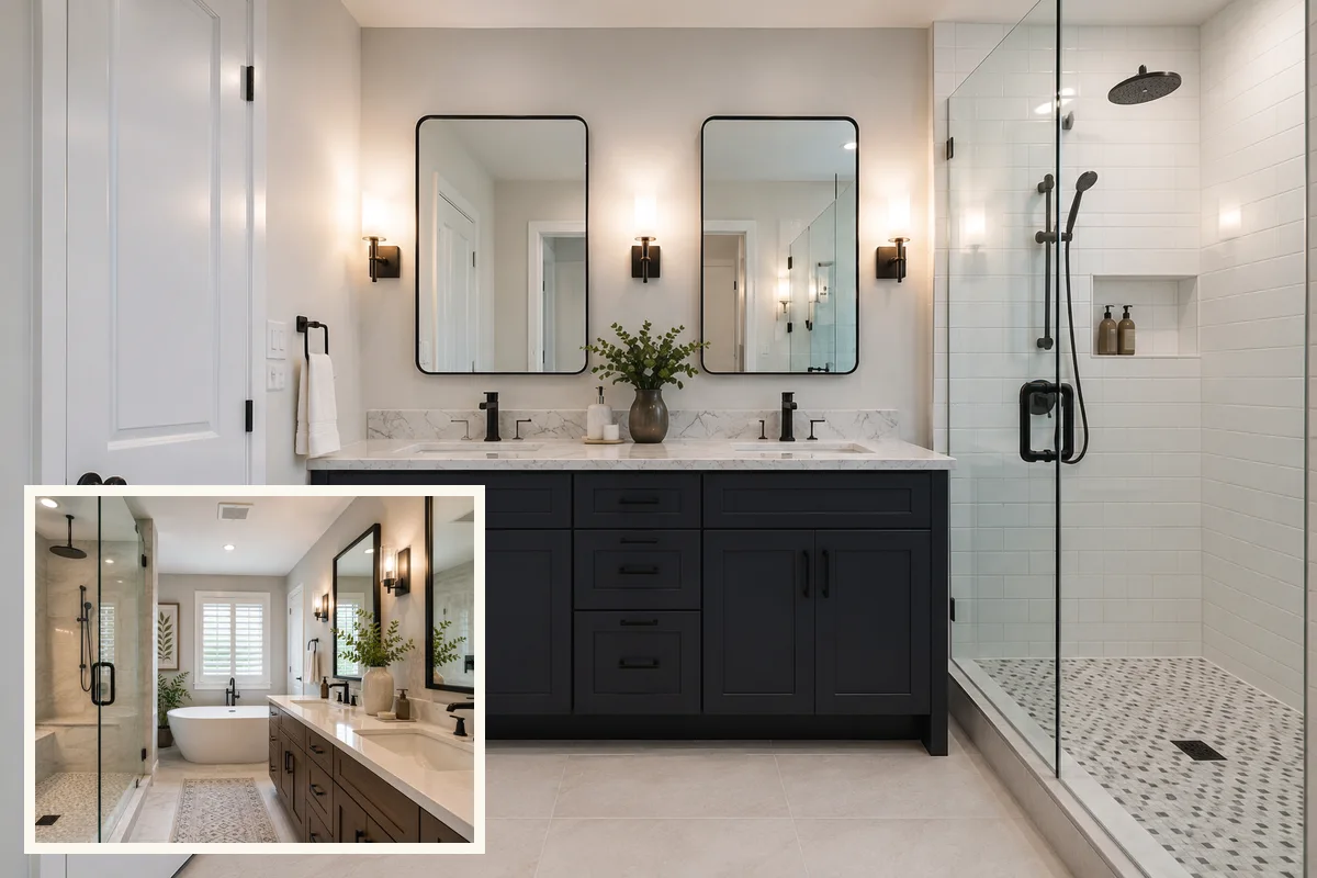 Finished Sarasota and Charlotte Counties bathroom remodeling room layout with coordinated professional finishes