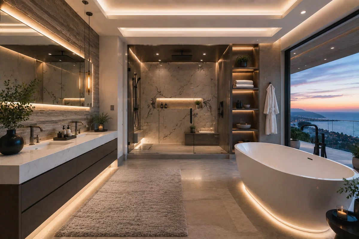 Finished Sarasota and Charlotte Counties bathroom remodeling finish details with coordinated professional finishes