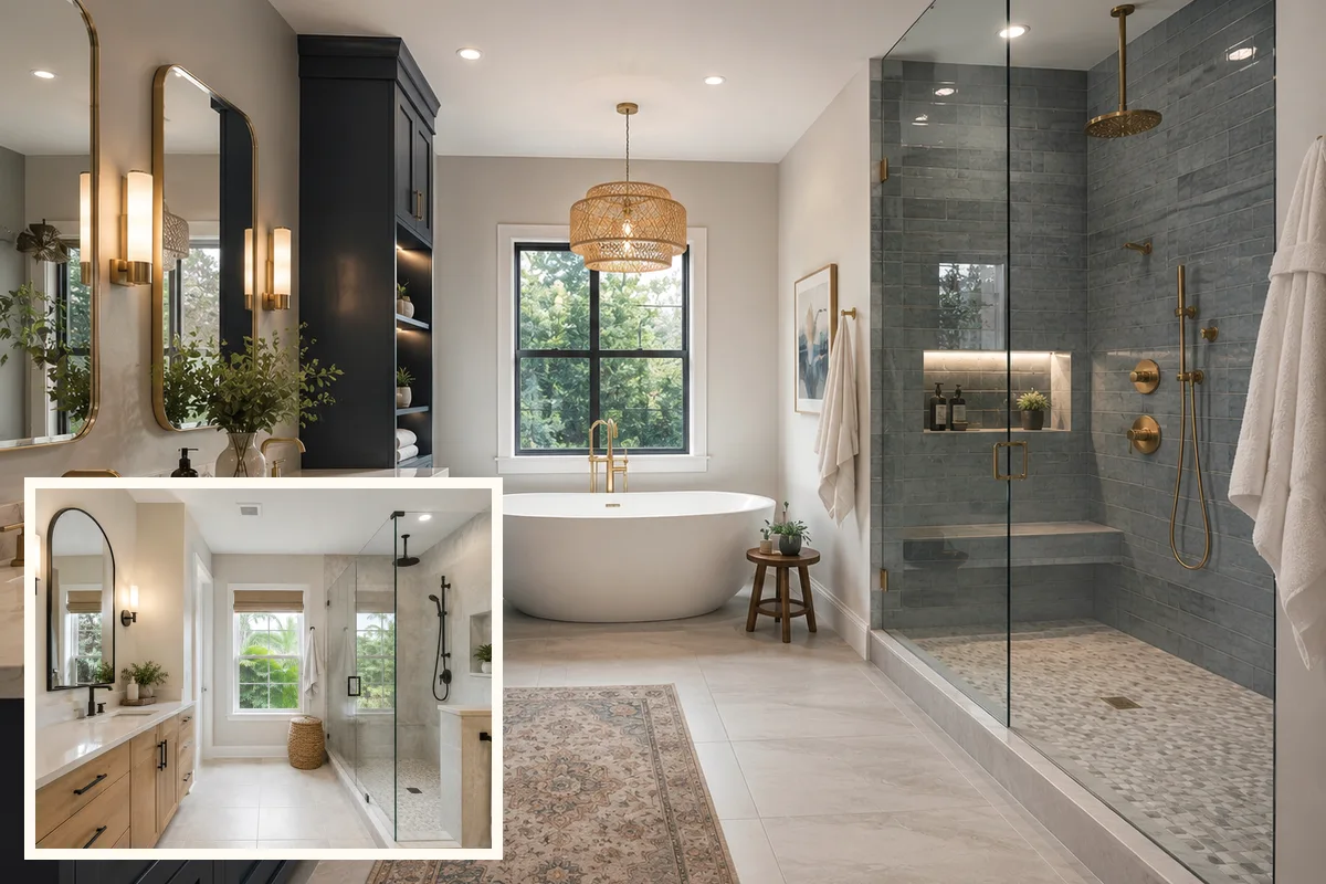 Finished Sarasota and Charlotte Counties bathroom remodeling connected scope with coordinated professional finishes
