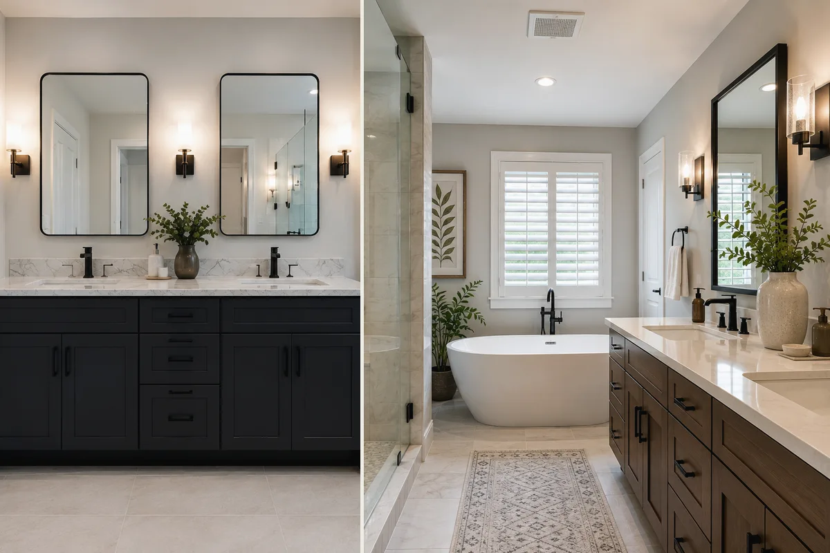 Finished Sarasota County bathroom remodeling tile and flooring with coordinated professional finishes