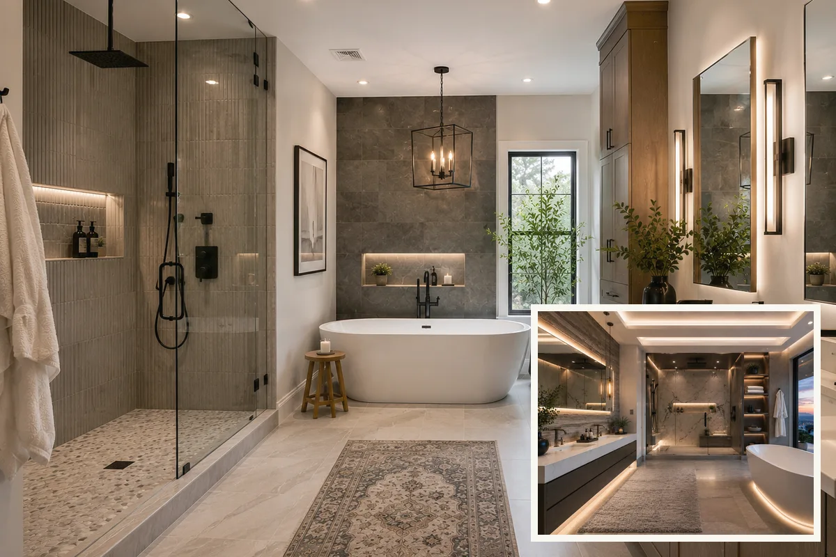 Finished Sarasota bathroom remodeling room layout with coordinated professional finishes