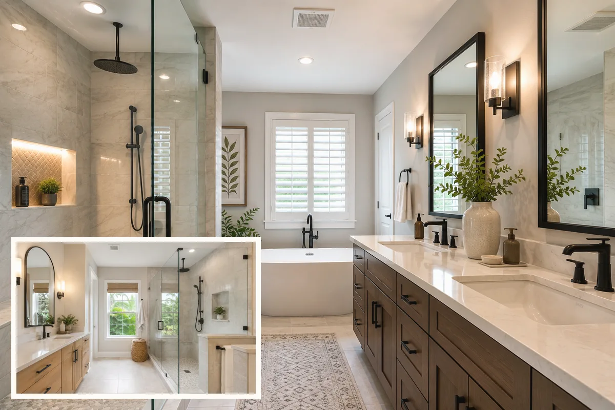 Finished Venice bathroom remodeling room layout with coordinated professional finishes