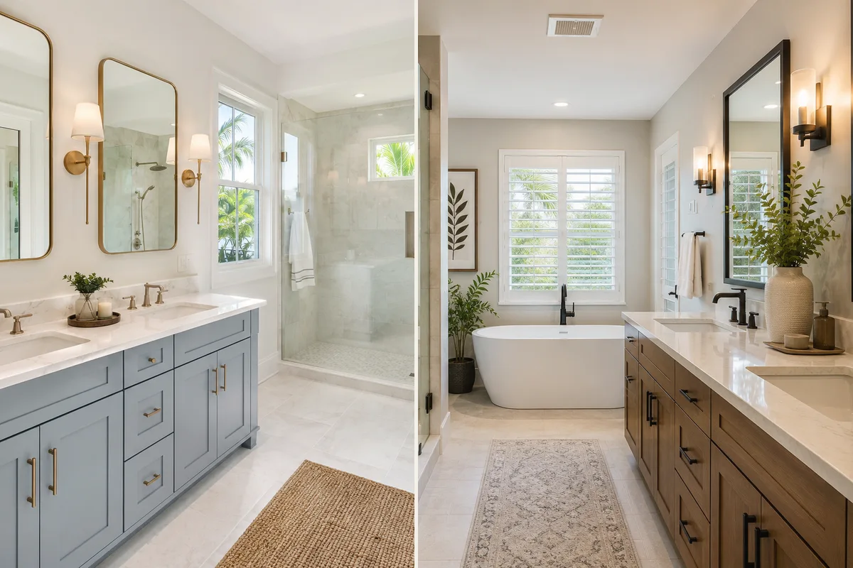 Finished Venice bathroom remodeling finish details with coordinated professional finishes