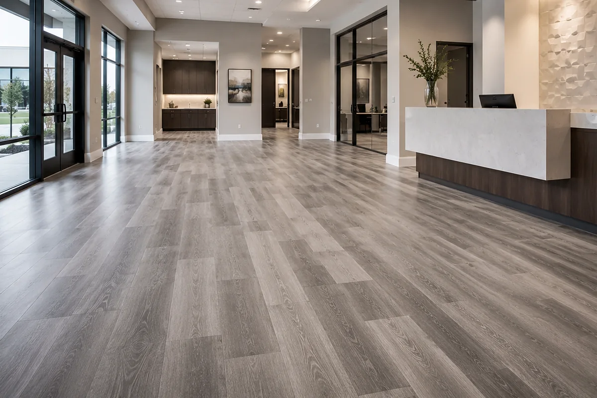 Sarasota finished flooring example: Professional interiors need a finished floor that supports traffic and a polished appearance.