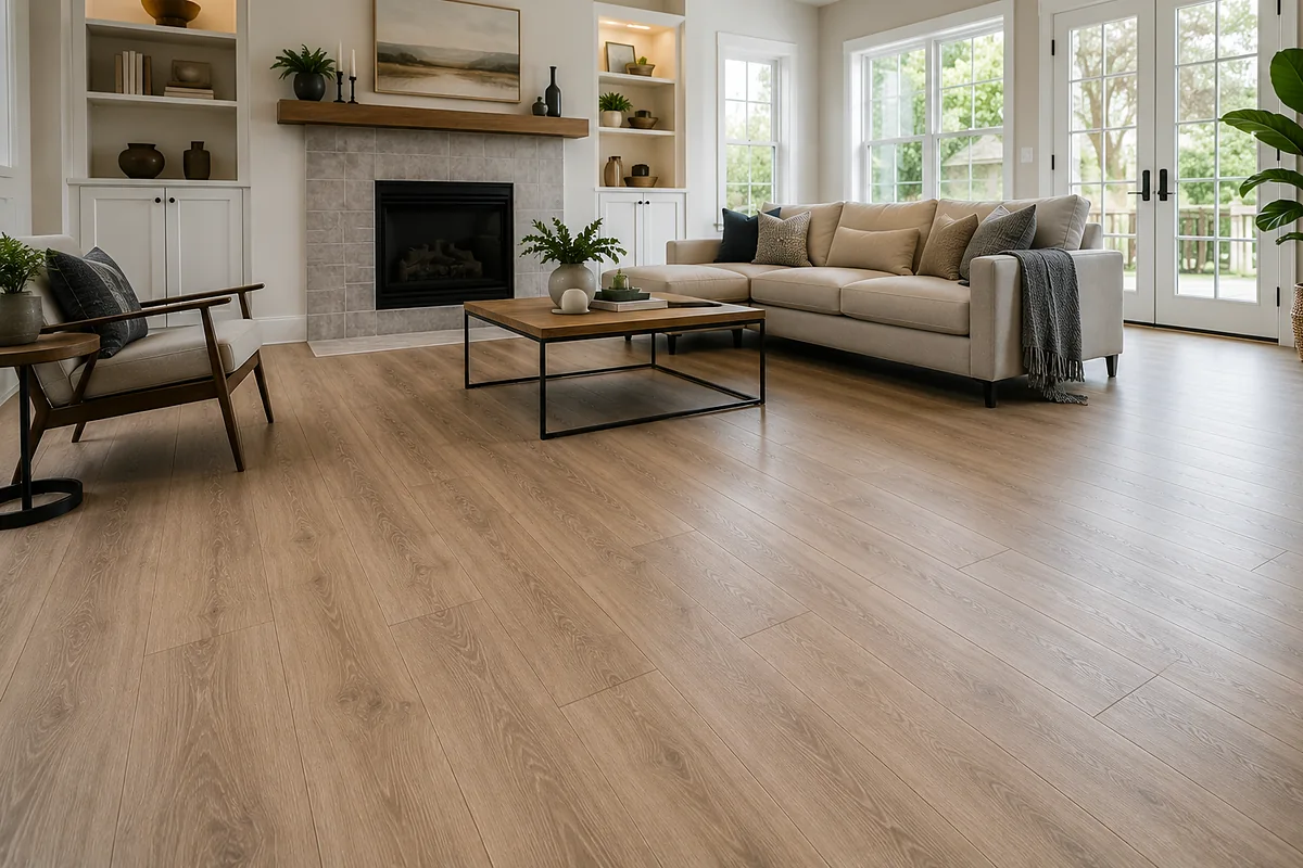 Venice finished flooring example: Warm residential flooring can support a comfortable villa or seasonal home interior.