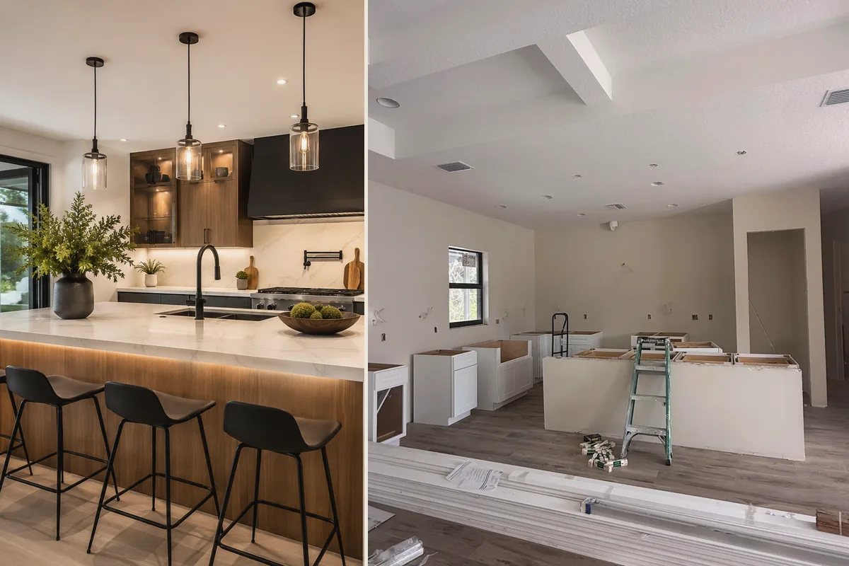 Kitchen remodeling detail for Charlotte County showing coordinated finished-room work