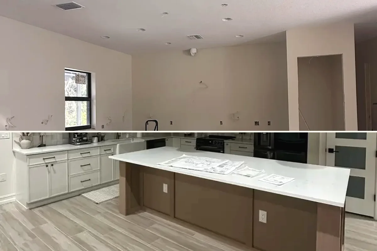 Kitchen remodeling detail for Charlotte County showing coordinated finished-room work