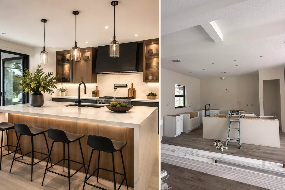 Kitchen remodeling detail for Englewood showing coordinated finished-room work