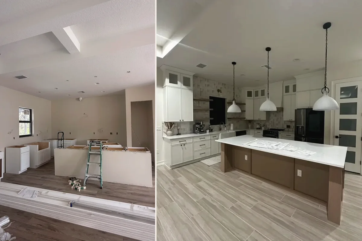 Kitchen remodeling detail for Englewood showing coordinated finished-room work