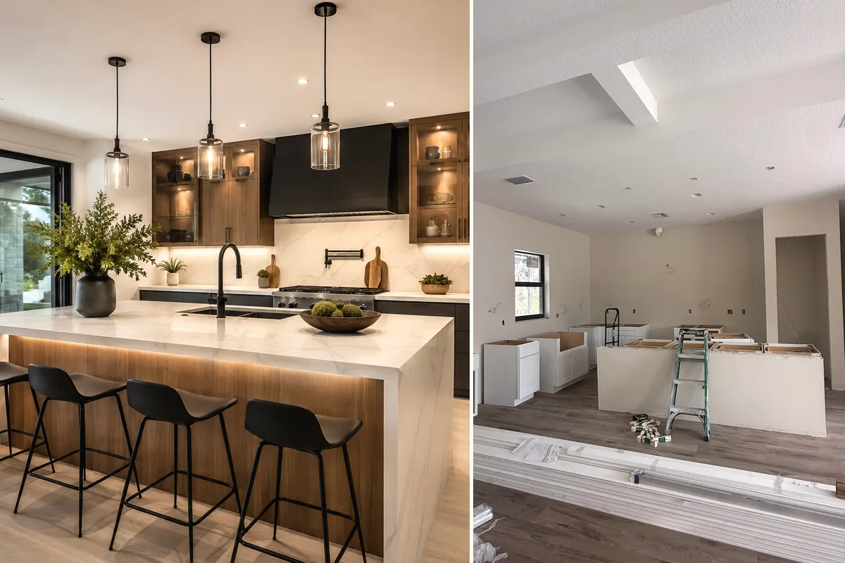 Kitchen remodeling detail for North Port showing coordinated finished-room work