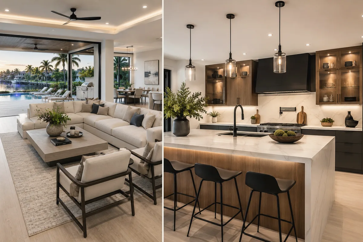 Kitchen remodeling detail for Punta Gorda showing coordinated finished-room work