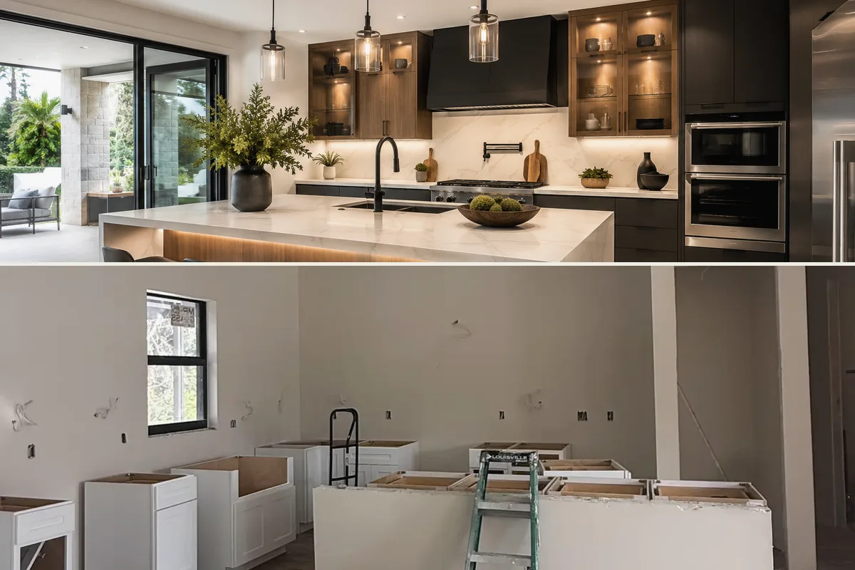 Kitchen remodeling detail for Sarasota County showing coordinated finished-room work