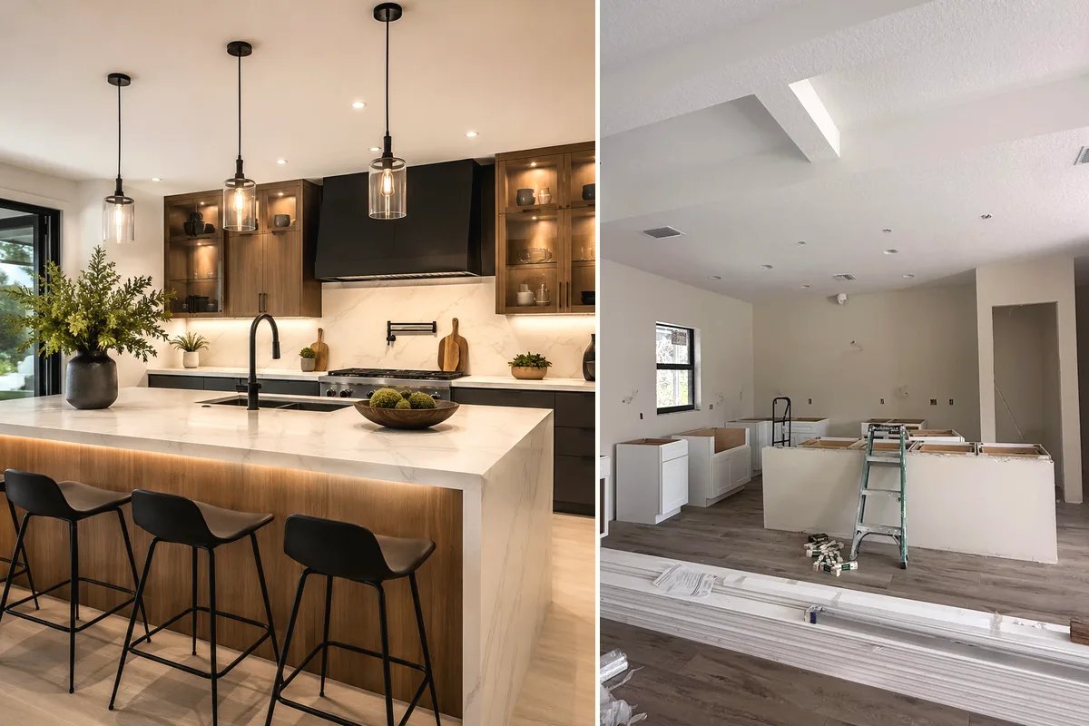 Kitchen remodeling detail for Sarasota showing coordinated finished-room work