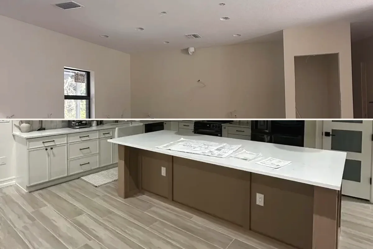 Kitchen remodeling detail for Sarasota showing coordinated finished-room work
