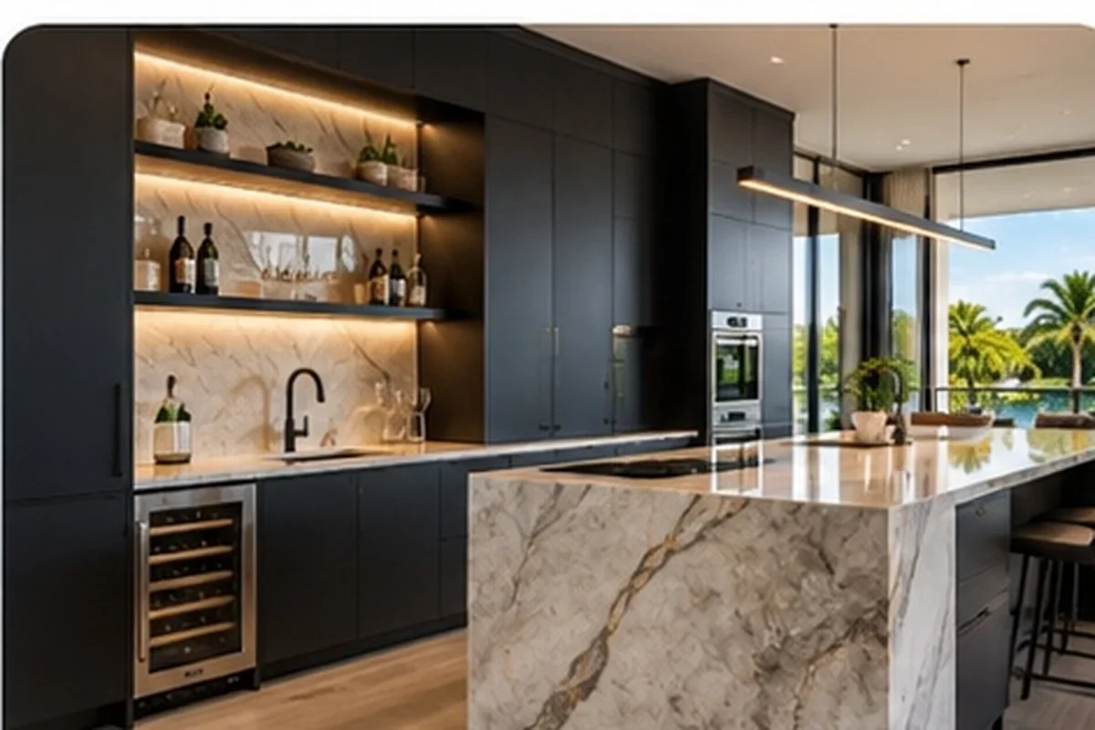 Kitchen remodeling detail for Charlotte County showing coordinated finished-room work