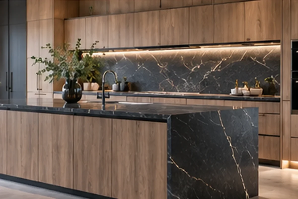 Kitchen remodeling detail for Englewood showing coordinated finished-room work