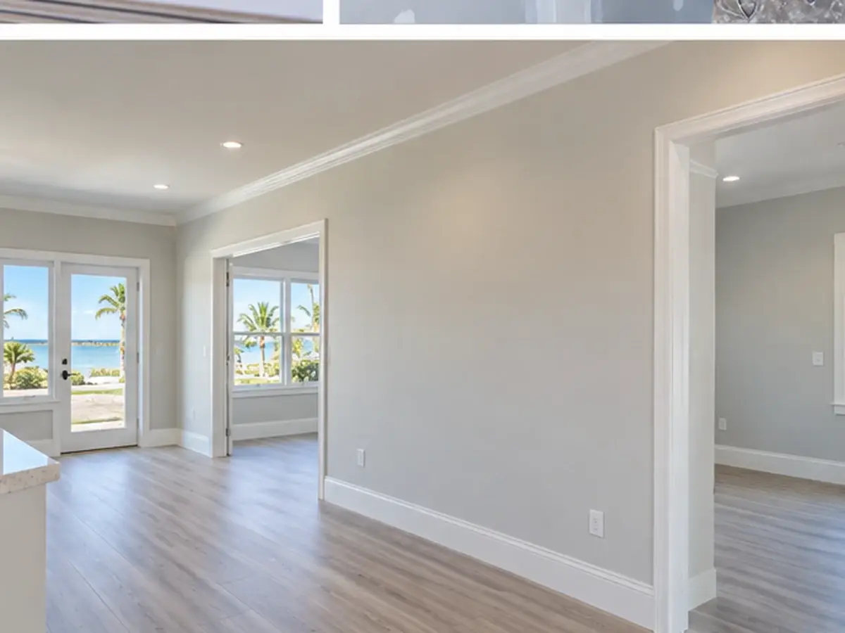 A finished interior after drywall installation and repair