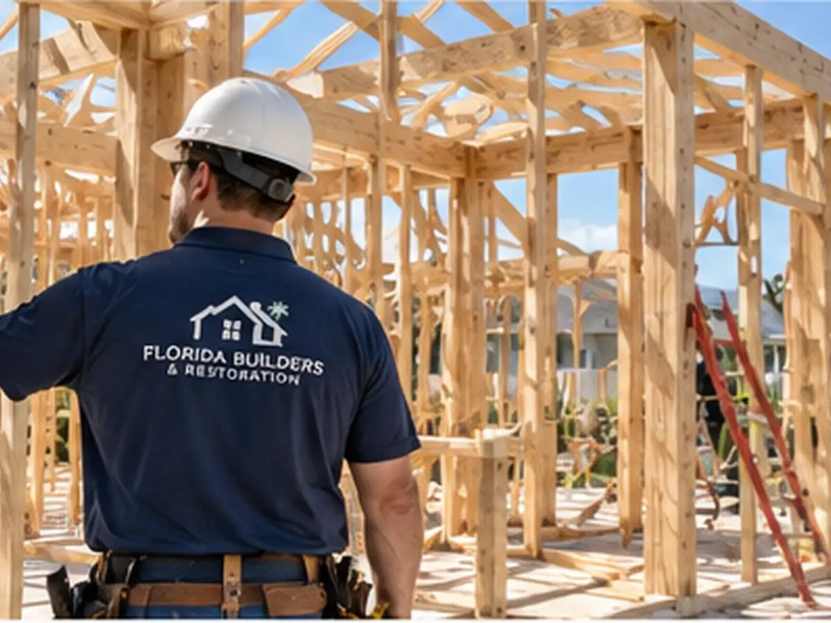 Residential framing during a general contractor project