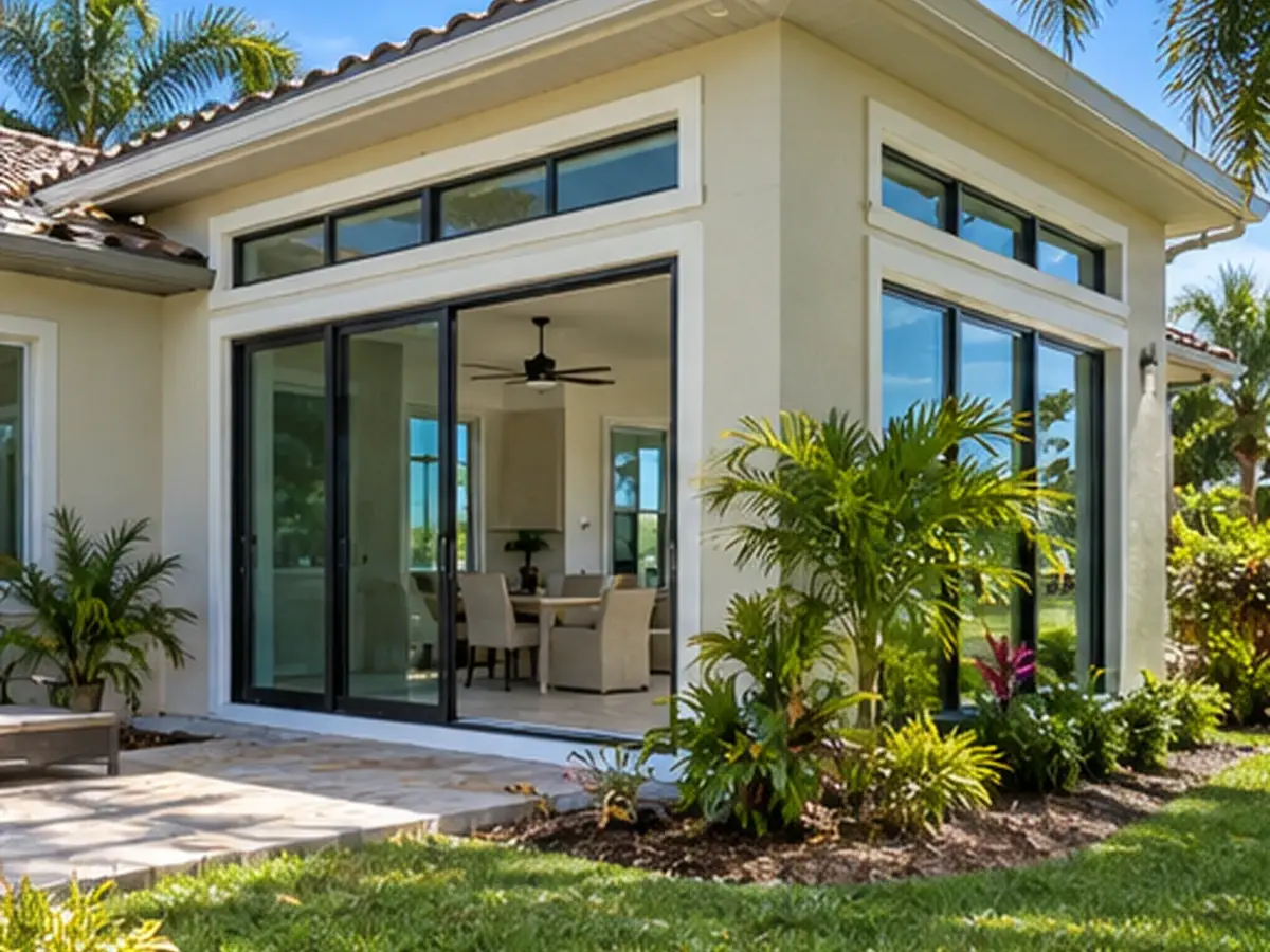 A completed home addition on a Southwest Florida residence