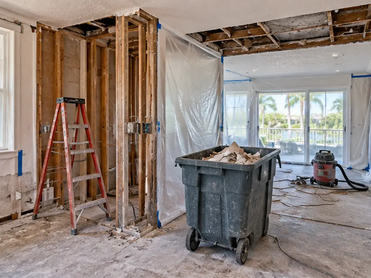 Selective demolition during a home remodeling project