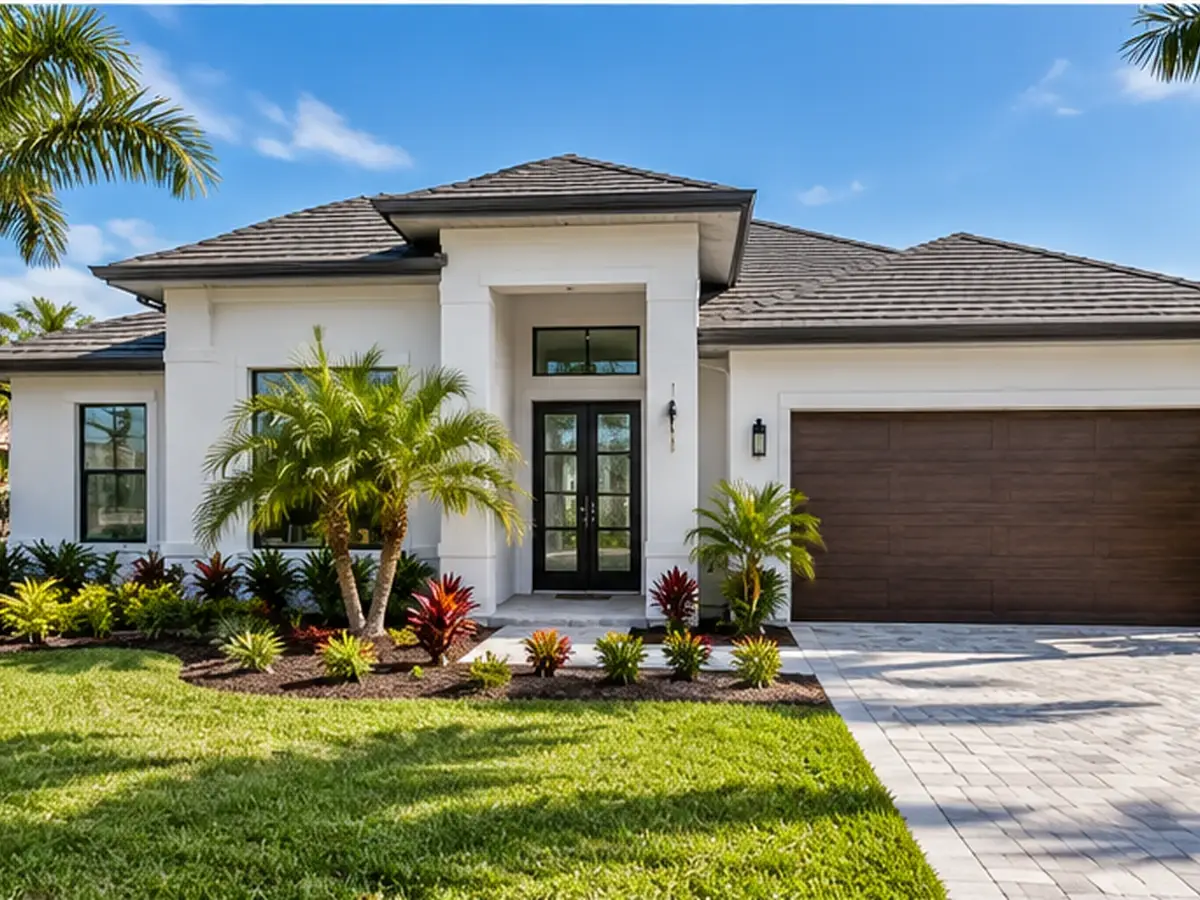 A completed new home in Southwest Florida