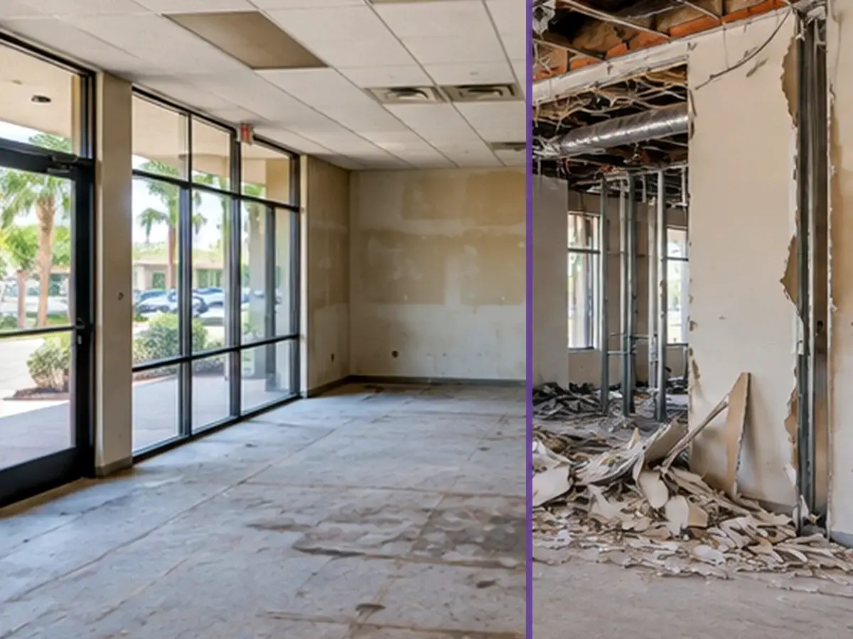 Existing retail conditions before remodeling