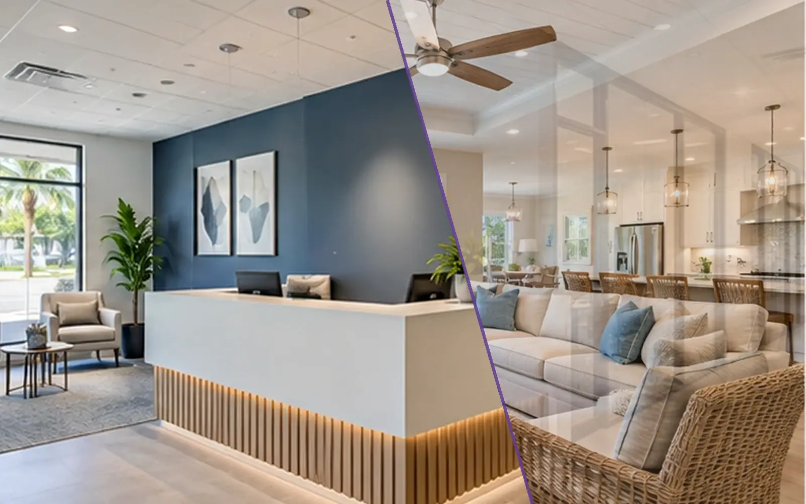 A finished customer-facing retail interior after remodeling