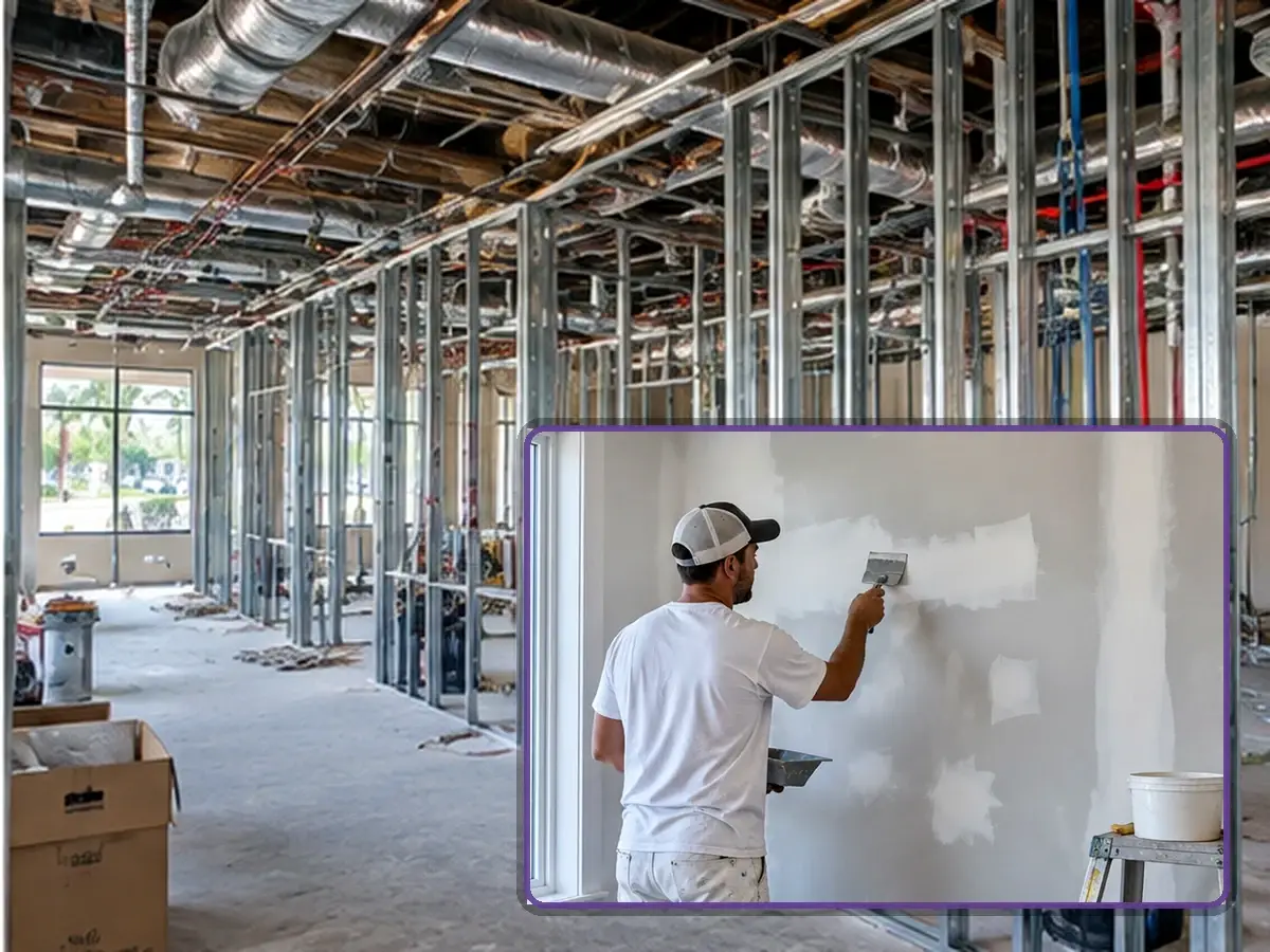 Interior wall reconfiguration during a retail remodeling project